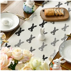 🐇 Set of 3 Easter Bunny rabbit rustic table runners. Carrots, eggs, eucalyptus.